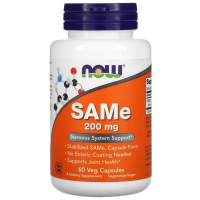 Витамины NOW SAM-E 200 мг 60 капсул